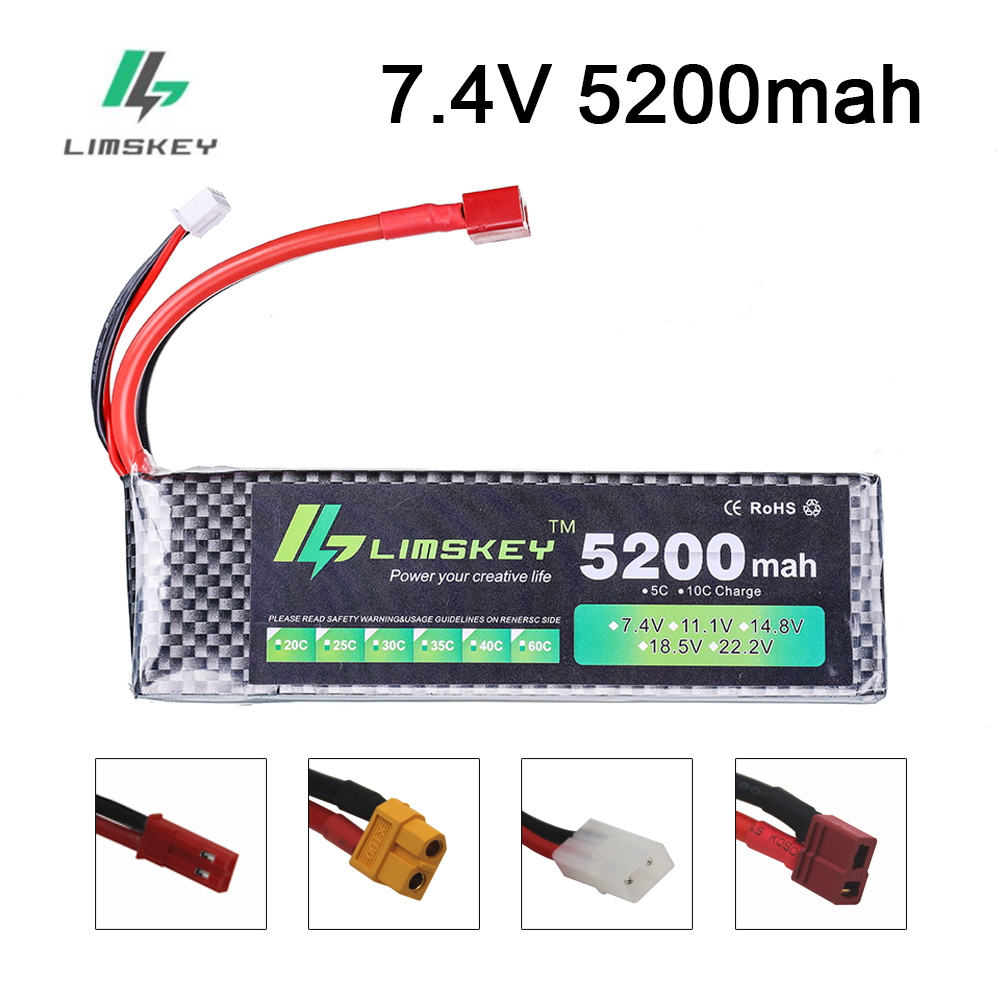 Rc Hobby Helicopter - リムスキーパワーバッテリー 7.4V 5200mAh バッテリー 30C RCおもちゃ用バッテリー