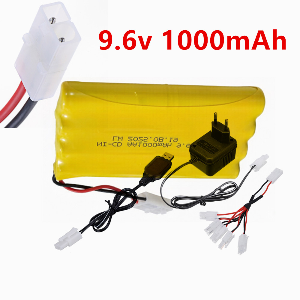 Rc Hobby Trucks - 9.6V 1000mAh Ni-CD AA充電式バッテリー タミヤプラグと充電器セット RCトラック、カーボート、おもちゃ、模型用