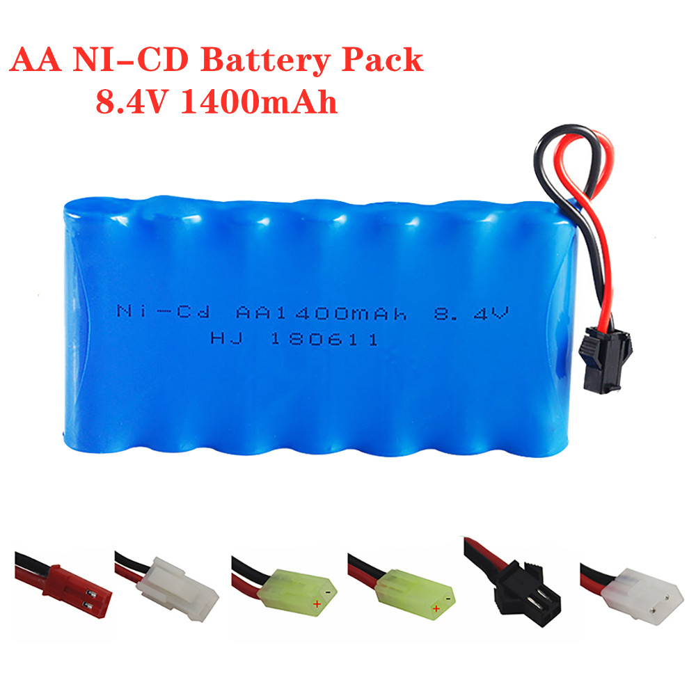 Rc Hobby Trucks - Ni-cd充電式バッテリーパック,8.4v,1400mah,rcおもちゃ,車,ボート,トラック用,スペアパーツ,8.4v,ni-cd