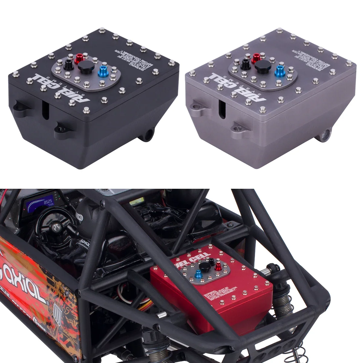 Rc Hobby Tools - 1 個アルミ 1/10 スケール燃料電池受信機ボックス模擬燃料タンク RC トラックラジオボックスアキシャルキャプラ