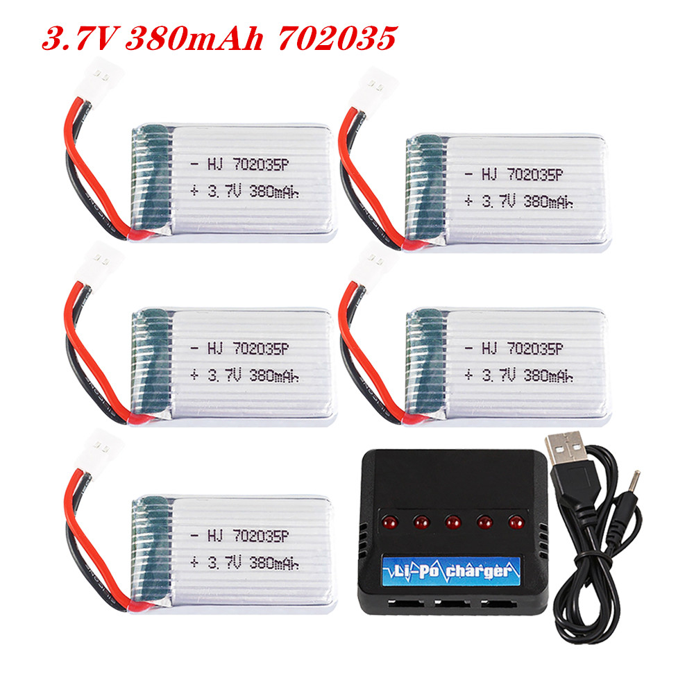 Rc Hobby Helicopter - 3.7v 380mah 702035リポバッテリー充電式バッテリー充電器hubsan X4 H107 H107L