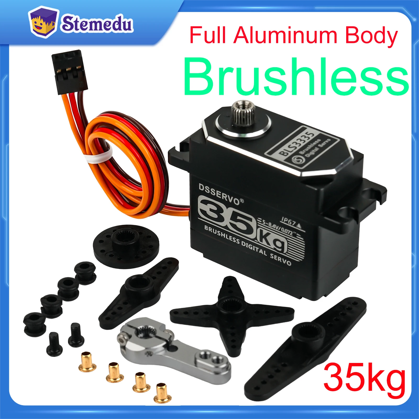 Rc Hobby Tools - 35 キロ BLS3335 デジタルサーボモーター高速ブラシレスオールメタル 180/270/360 8.4V