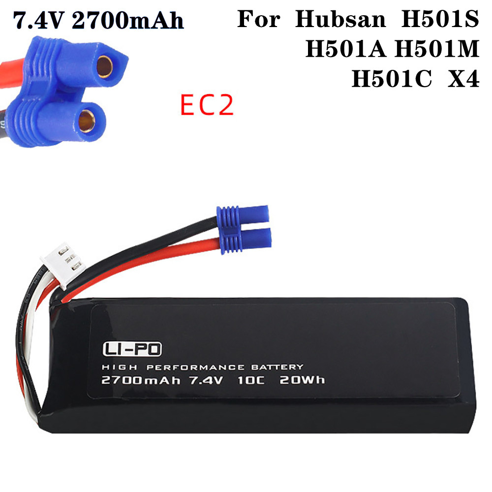 Rc Hobby Helicopter - 7.4V 2700mAh 10C オリジナルバッテリー Hubsan H501S