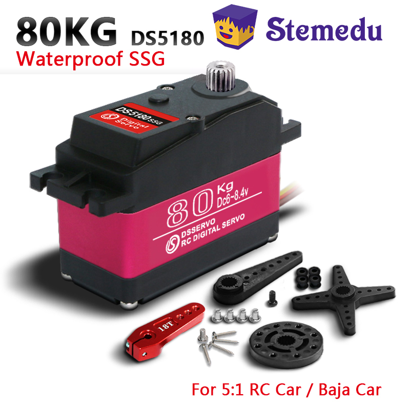 Rc Hobby Products - Dsサーボ-防水高速トルクデジタルサーボ,金属ギアモーター,redcat hpi baja 5b ss 1/5スケールrc,8.4v,80kg,ds5180