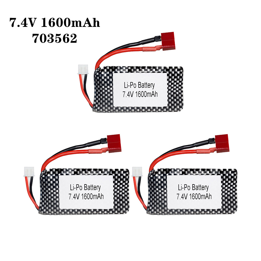 Rc Hobby Helicopter - 1/2/3ピース/ロット7.4v 1600mah 703562 25Cリポバッテリー9125 rcカースペアパーツとwltoys 144001