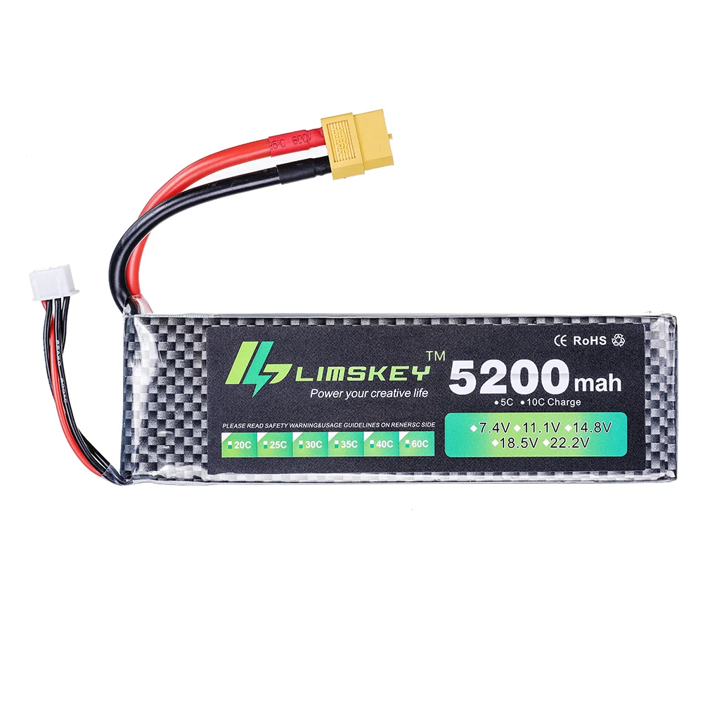 リムスキーパワーバッテリー 7.4V 5200mAh バッテ - Rc Hobby Helicopter のレビューと価格
