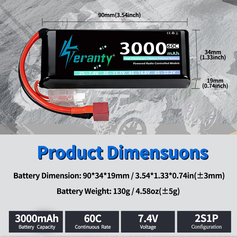 TERANTY 2S 3000mAhリポバッテリー 7.4V - Rc Hobby Trucks のレビューと価格