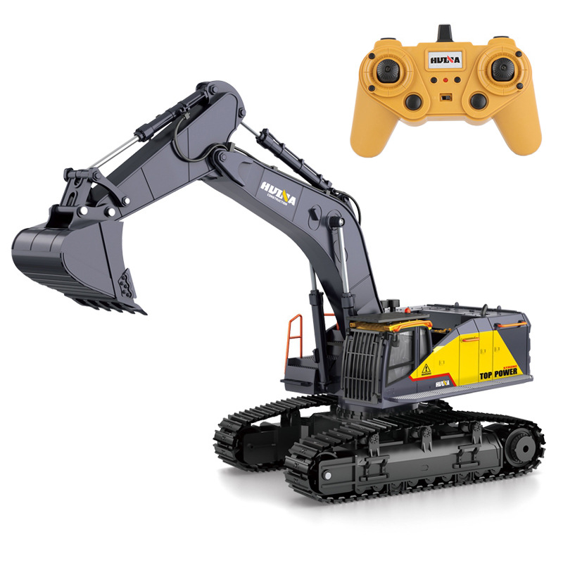 Huina-男の子用の大型リモコン合金掘削機、22チャンネル - Rc Excavator Hydraulic のレビューと価格
