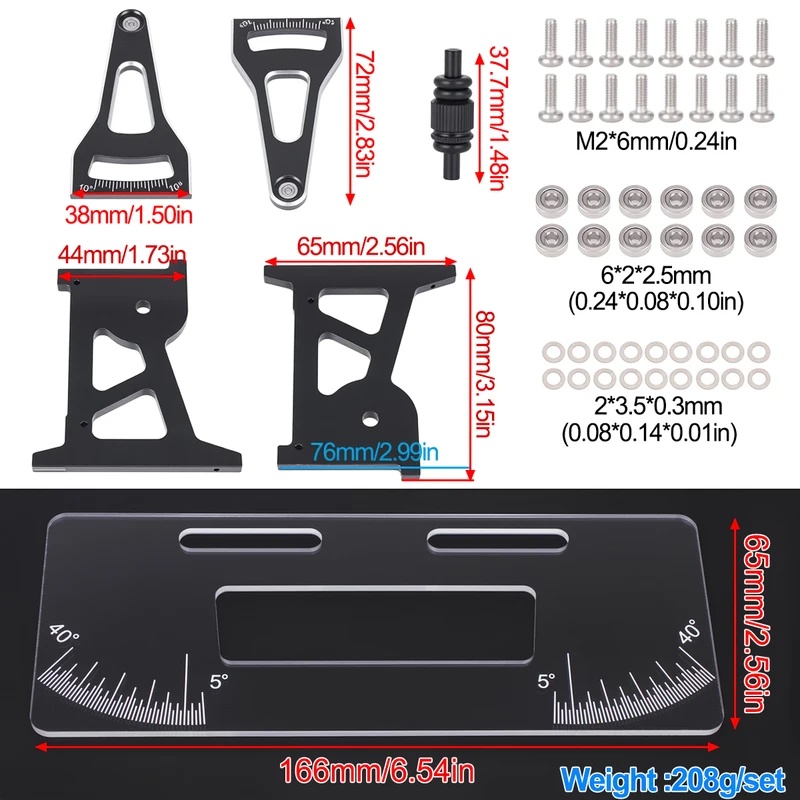 CNC アルミニウム RC シャーシセットアップシステム測定 - Rc Hobby Tools のレビューと価格