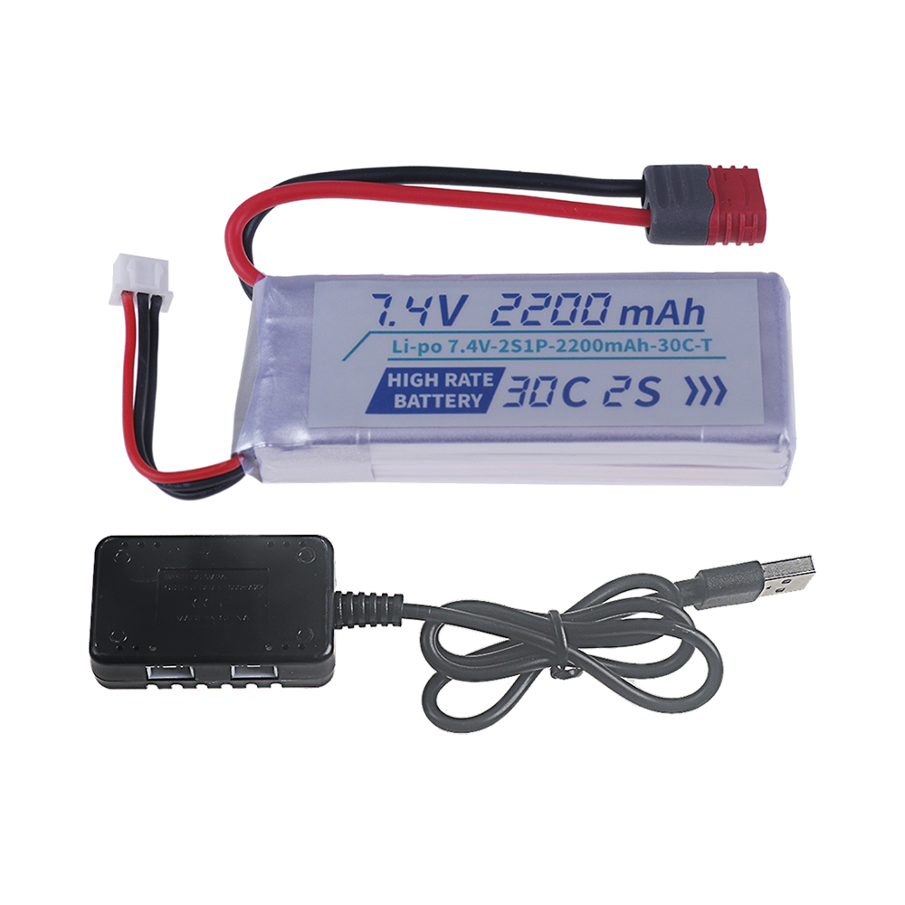 Tプラグ高レート30C 2200mah 7.4Vリポバッテリ - Rc Hobby Helicopter のレビューと価格
